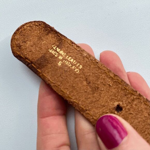 Vintage 70s Woven Leather Belt, Made in England, Adjustable Size Small - Picture 9 of 9